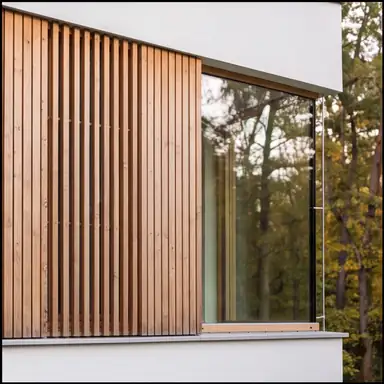 Detail der Holzfassade