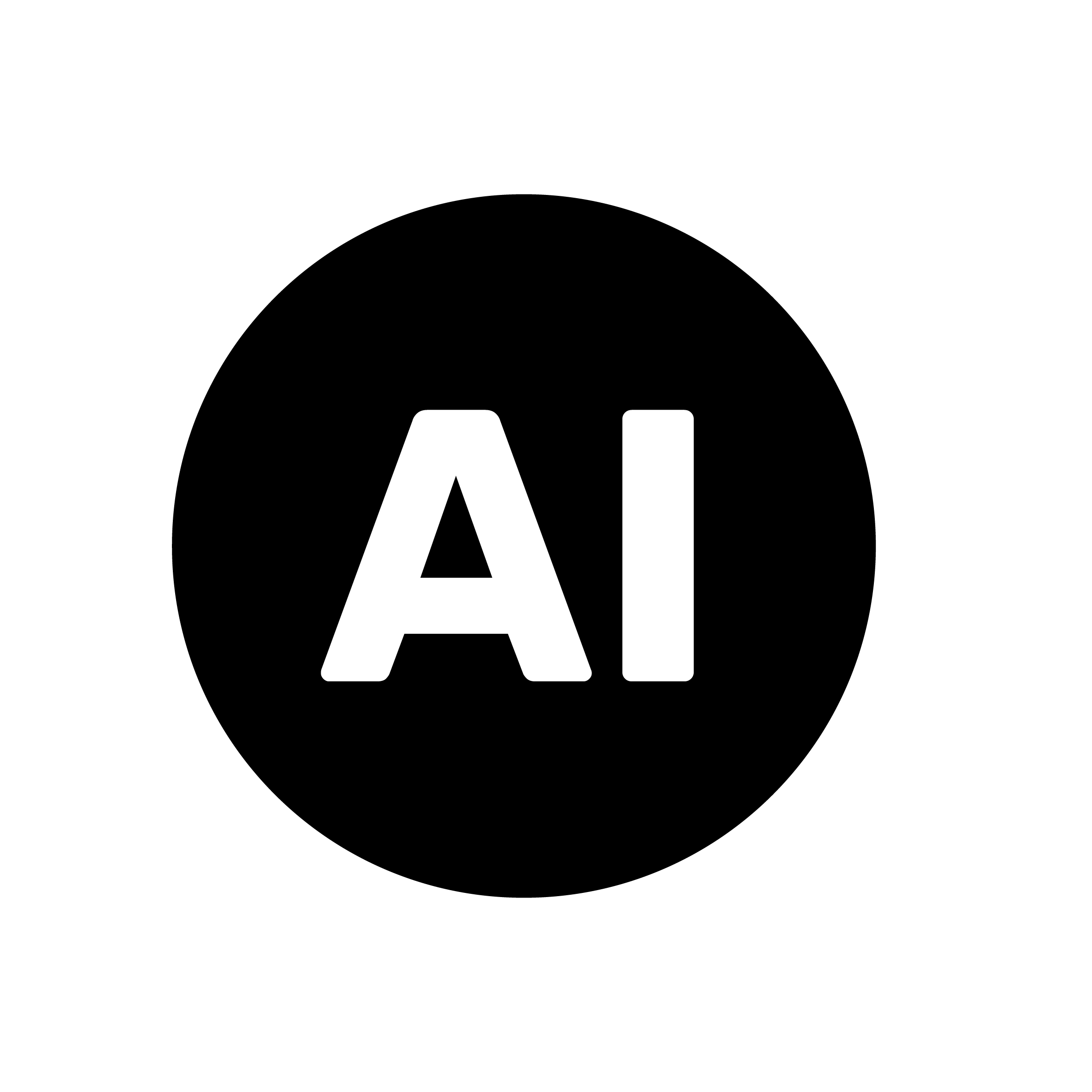 Schwarzes rundes EU-Symbol AI